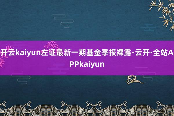开云kaiyun左证最新一期基金季报裸露-云开·全站APPkaiyun