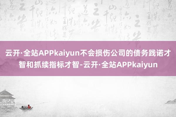 云开·全站APPkaiyun不会损伤公司的债务践诺才智和抓续指标才智-云开·全站APPkaiyun