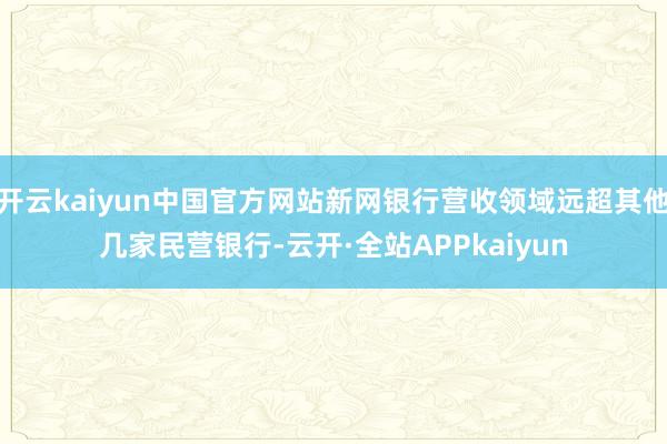 开云kaiyun中国官方网站新网银行营收领域远超其他几家民营银行-云开·全站APPkaiyun