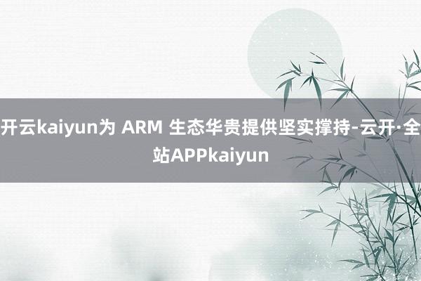 开云kaiyun为 ARM 生态华贵提供坚实撑持-云开·全站APPkaiyun