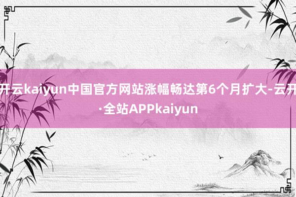 开云kaiyun中国官方网站涨幅畅达第6个月扩大-云开·全站APPkaiyun