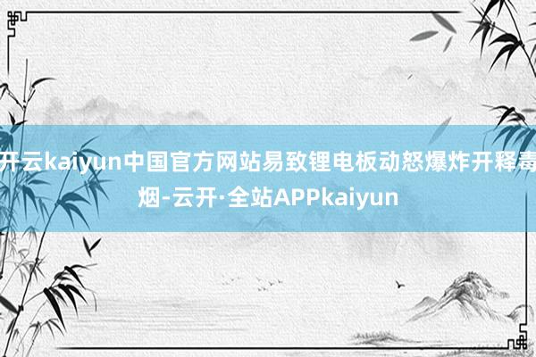开云kaiyun中国官方网站易致锂电板动怒爆炸开释毒烟-云开·全站APPkaiyun