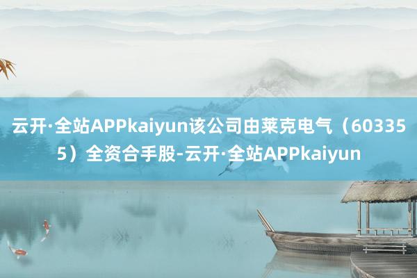 云开·全站APPkaiyun该公司由莱克电气（603355）全资合手股-云开·全站APPkaiyun