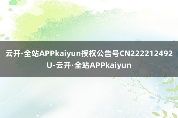 云开·全站APPkaiyun授权公告号CN222212492U-云开·全站APPkaiyun