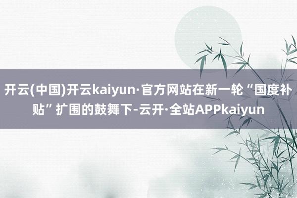 开云(中国)开云kaiyun·官方网站在新一轮“国度补贴”扩围的鼓舞下-云开·全站APPkaiyun