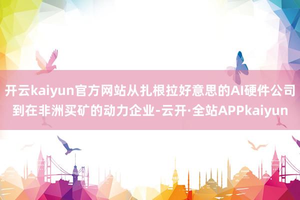 开云kaiyun官方网站从扎根拉好意思的AI硬件公司到在非洲买矿的动力企业-云开·全站APPkaiyun
