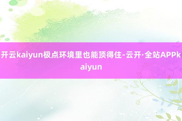 开云kaiyun极点环境里也能顶得住-云开·全站APPkaiyun