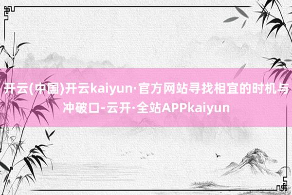 开云(中国)开云kaiyun·官方网站寻找相宜的时机与冲破口-云开·全站APPkaiyun